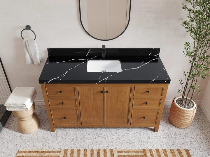 Chicago Veneer Teak 60 in. W x 22 in. D Single Sink Bathroom Vanity - photo 7