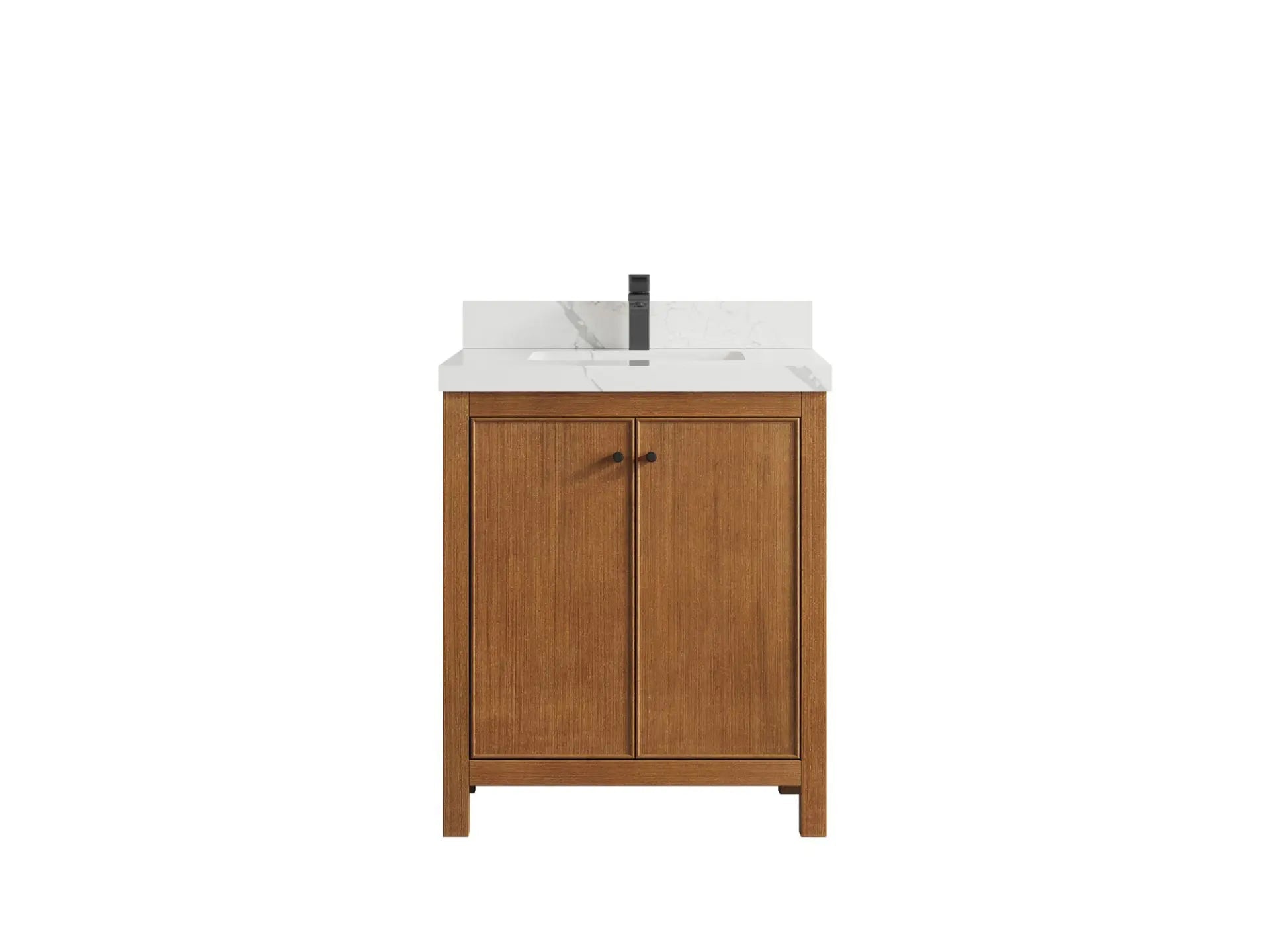 Chicago Veneer Teak 30 in. W x 22 in. D Single Sink Bathroom Vanity - Willow Bath and Vanity