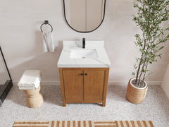 Chicago Veneer Teak 30 in. W x 22 in. D Single Sink Bathroom Vanity - photo 9