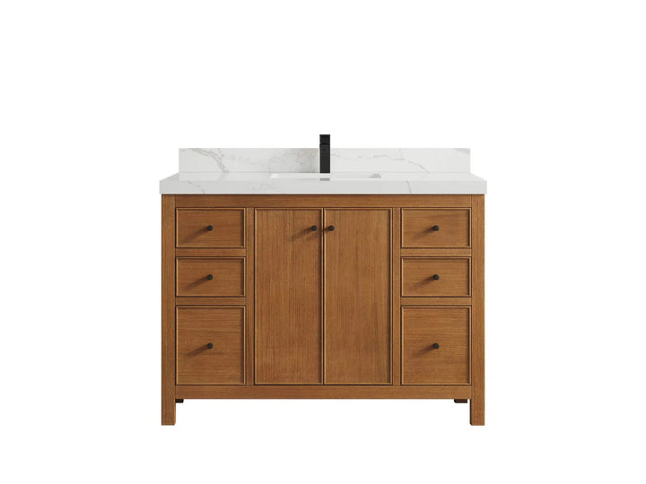Chicago Veneer Teak 48 in. W x 22 in. D Single Sink Bathroom Vanity - photo 1