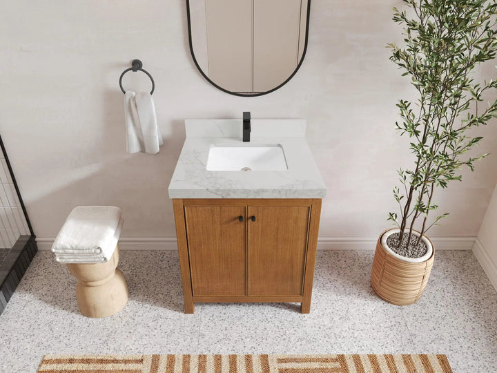 Chicago Veneer Teak 30 in. W x 22 in. D Single Sink Bathroom Vanity - photo 10