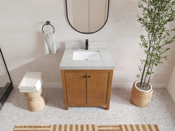 Chicago Veneer Teak 30 in. W x 22 in. D Single Sink Bathroom Vanity - photo 18