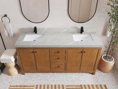 Chicago Veneer Teak 72 in. W x 22 in. D Double Sink Bathroom Vanity - photo 30