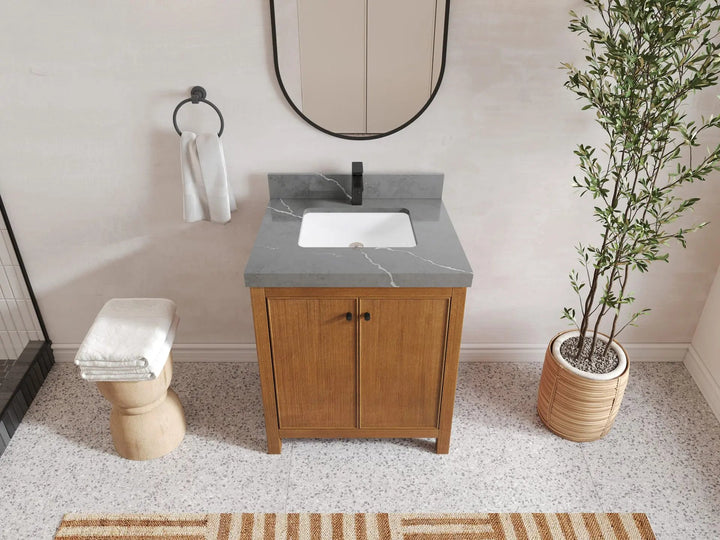 Chicago Veneer Teak 30 in. W x 22 in. D Single Sink Bathroom Vanity - photo 19