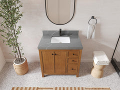 Chicago Veneer Teak 36 in. W x 22 in. D Center Sink Bathroom Vanity - photo 19