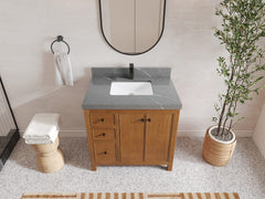 Chicago Veneer Teak 36 in. W x 22 in. D Center Sink Bathroom Vanity - photo 19