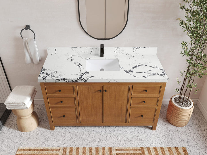 Chicago Veneer Teak 60 in. W x 22 in. D Single Sink Bathroom Vanity - photo 22