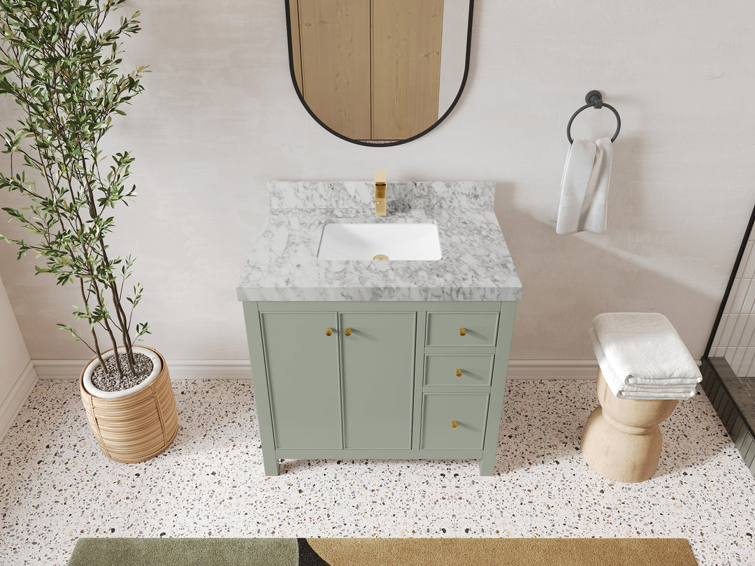 Chicago 36 in. W x 22 in. D Center Sink Bathroom Vanity
