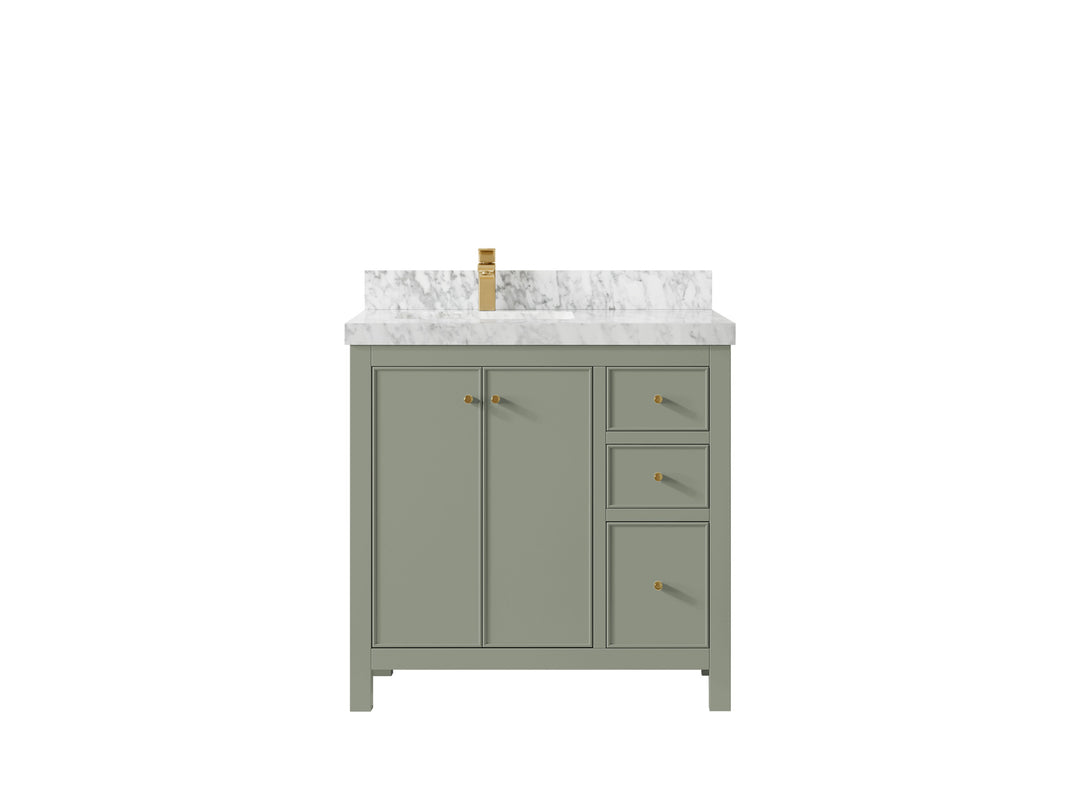 Chicago 36 in. W x 22 in. D Left Offset Sink Bathroom Vanity