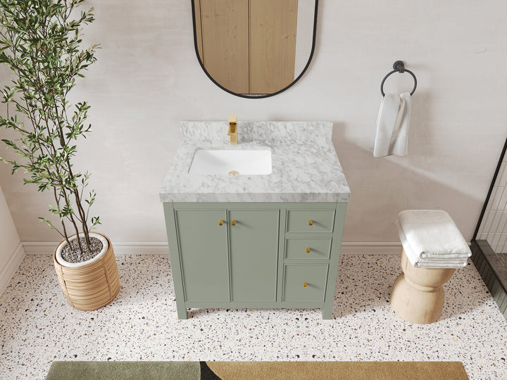Chicago 36 in. W x 22 in. D Left Offset Sink Bathroom Vanity - photo 10