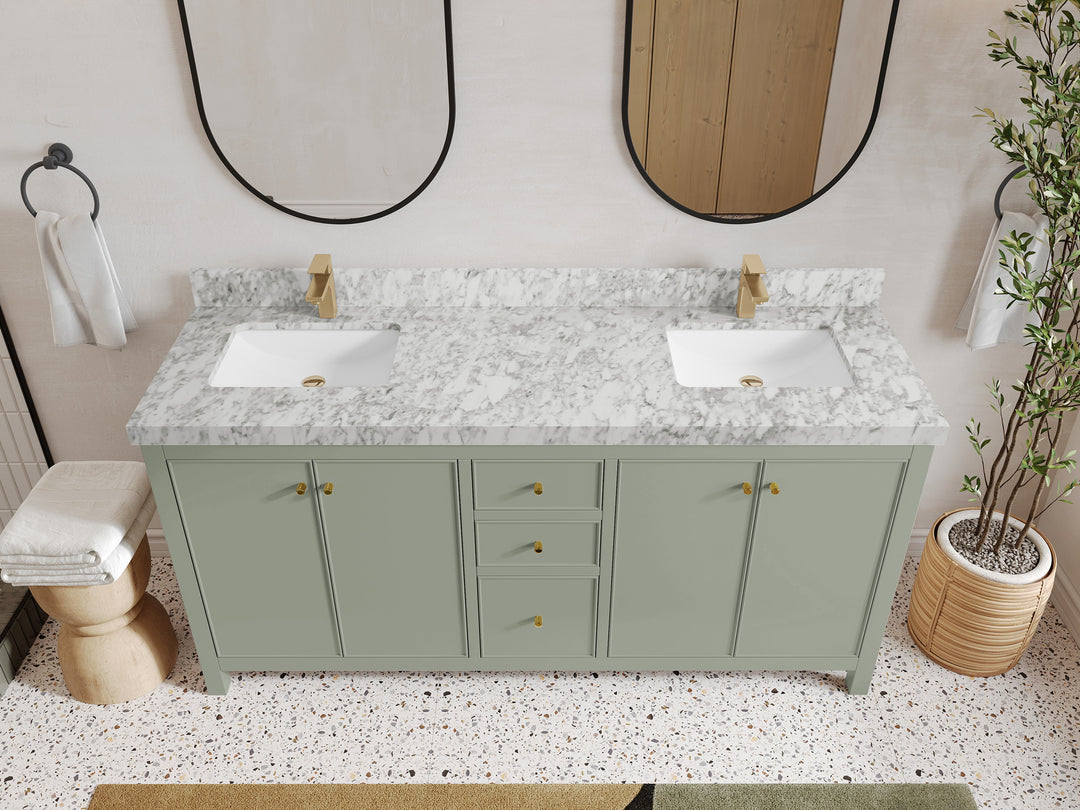 Chicago 72 in. W x 22 in. D Double Sink Bathroom Vanity