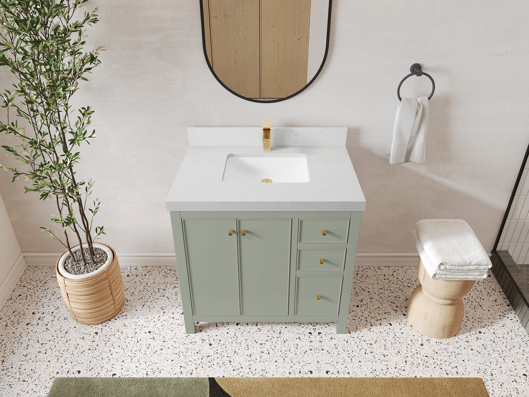 Chicago 36 in. W x 22 in. D Center Sink Bathroom Vanity