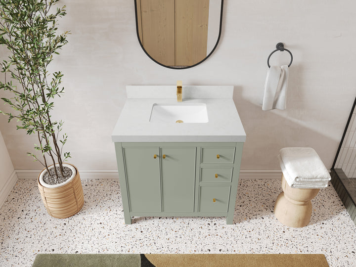 Chicago 36 in. W x 22 in. D Center Sink Bathroom Vanity - photo 12