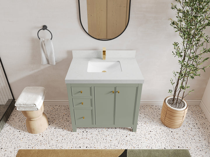 Chicago 36 in. W x 22 in. D Center Sink Bathroom Vanity - photo 12