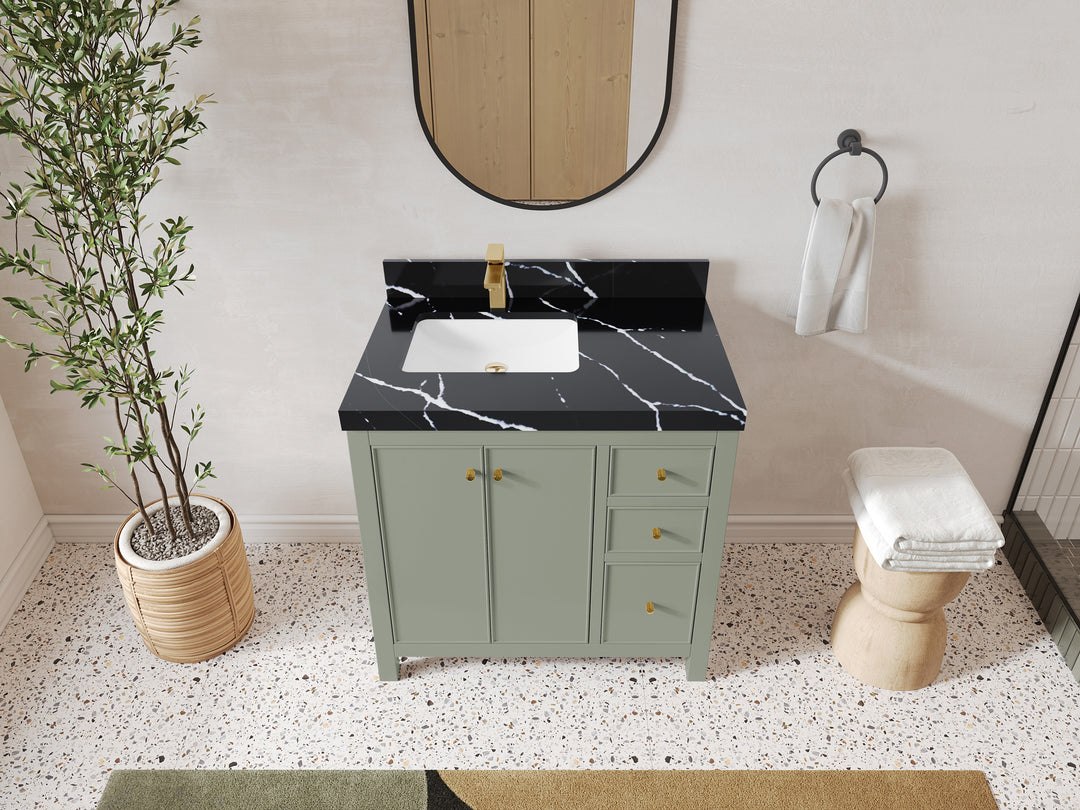 Chicago 36 in. W x 22 in. D Left Offset Sink Bathroom Vanity