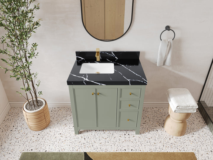 Chicago 36 in. W x 22 in. D Left Offset Sink Bathroom Vanity - photo 8