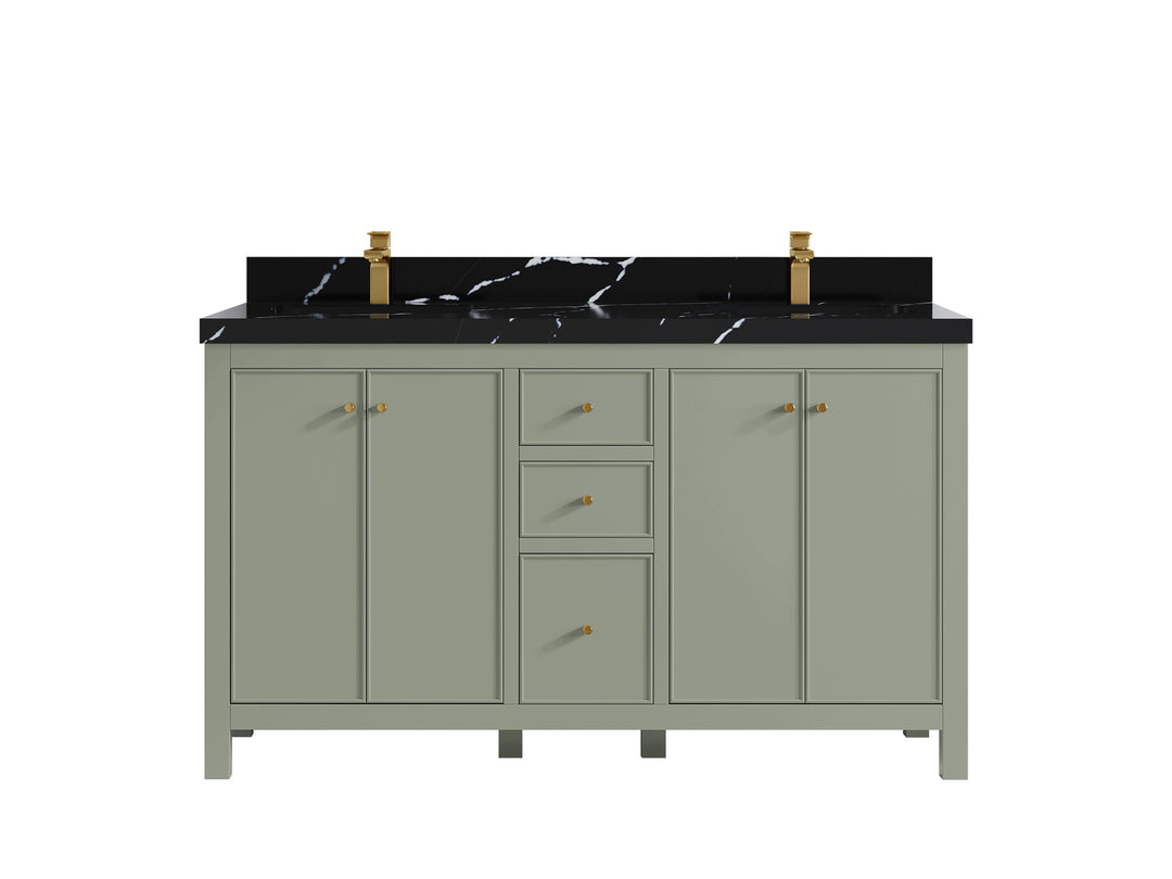 Chicago 60 in. W x 22 in. D Double Sink Bathroom Vanity
