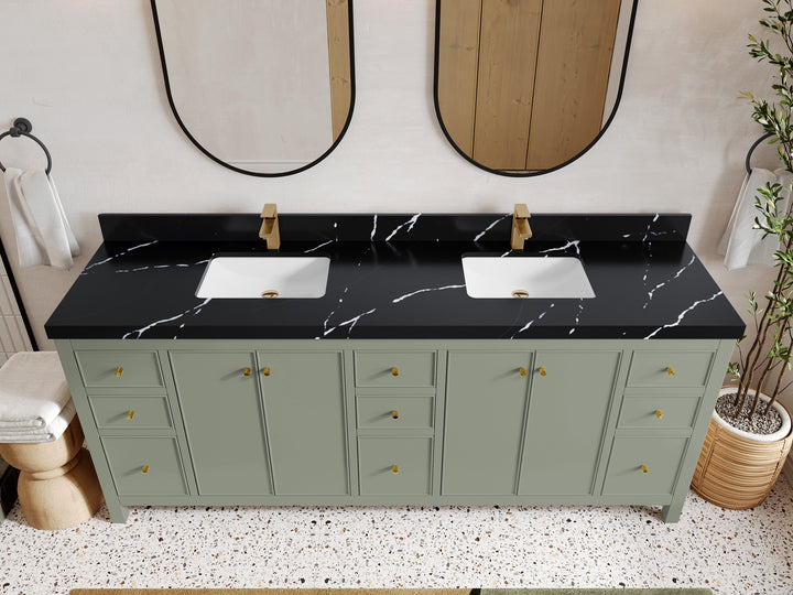 Chicago 84 in. W x 22 in. D Double Sink Bathroom Vanity - photo 8