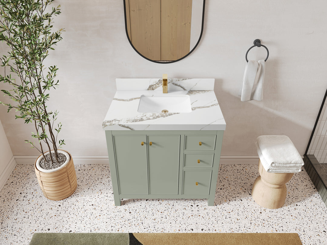 Chicago 36 in. W x 22 in. D Center Sink Bathroom Vanity
