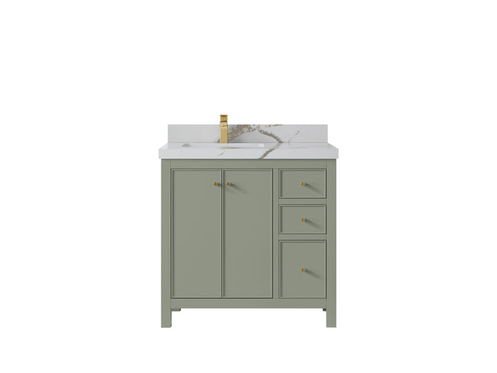 Chicago 36 in. W x 22 in. D Left Offset Sink Bathroom Vanity - photo 15