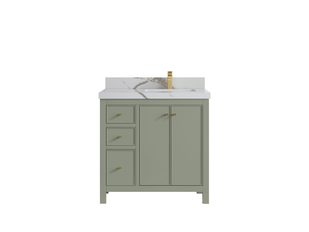 Chicago 36 in. W x 22 in. D Right Offset Sink Bathroom Vanity