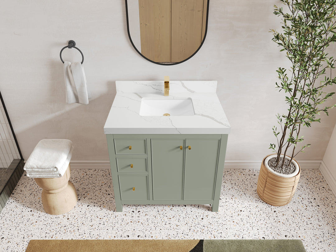 Chicago 36 in. W x 22 in. D Center Sink Bathroom Vanity