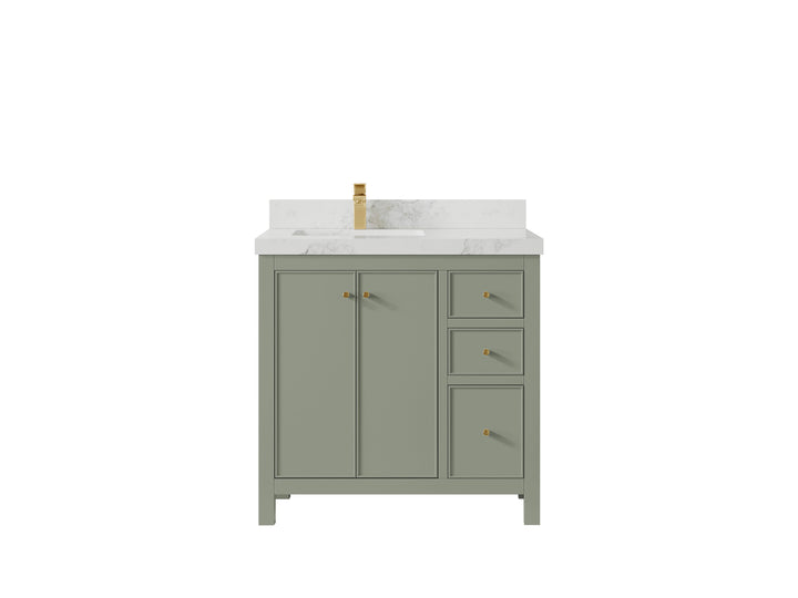 Chicago 36 in. W x 22 in. D Left Offset Sink Bathroom Vanity - photo 19
