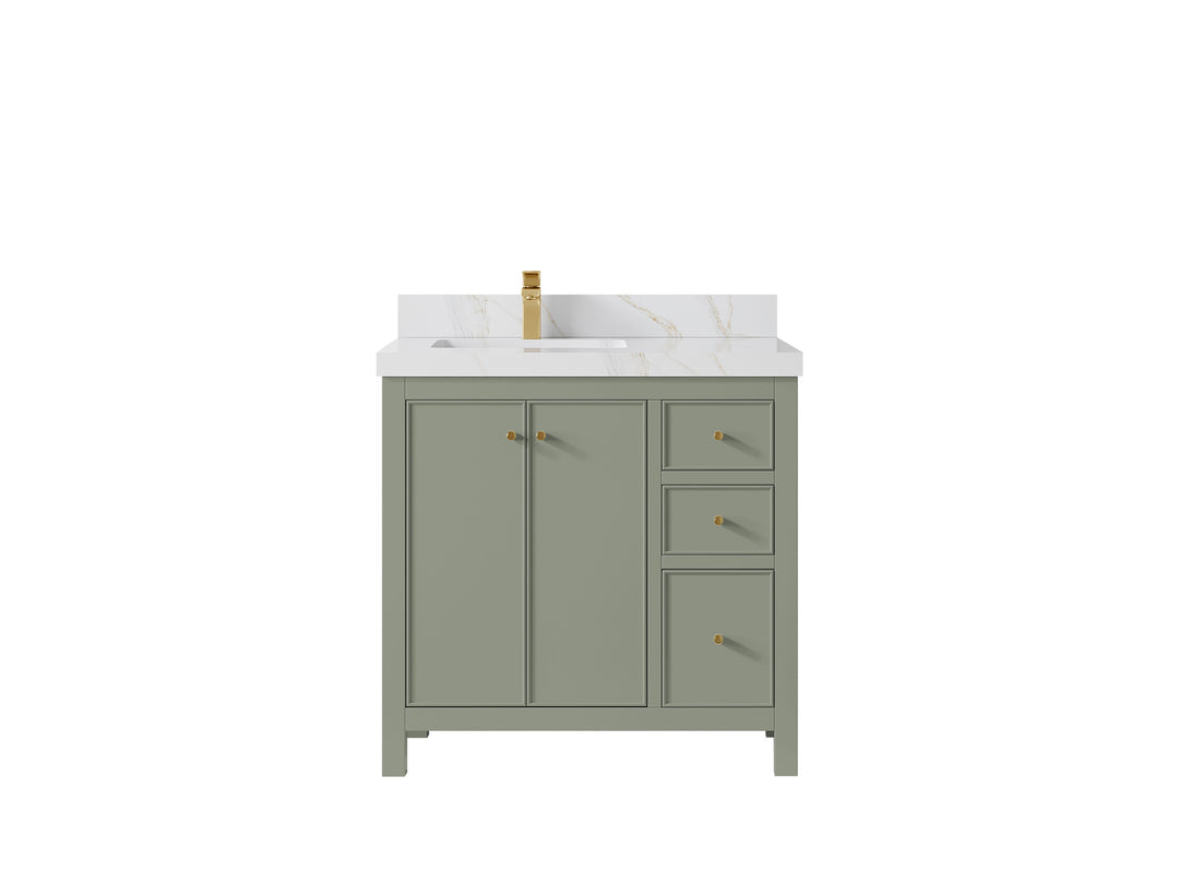 Chicago 36 in. W x 22 in. D Left Offset Sink Bathroom Vanity