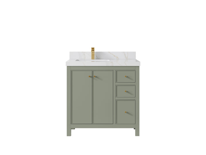 Chicago 36 in. W x 22 in. D Left Offset Sink Bathroom Vanity - photo 21