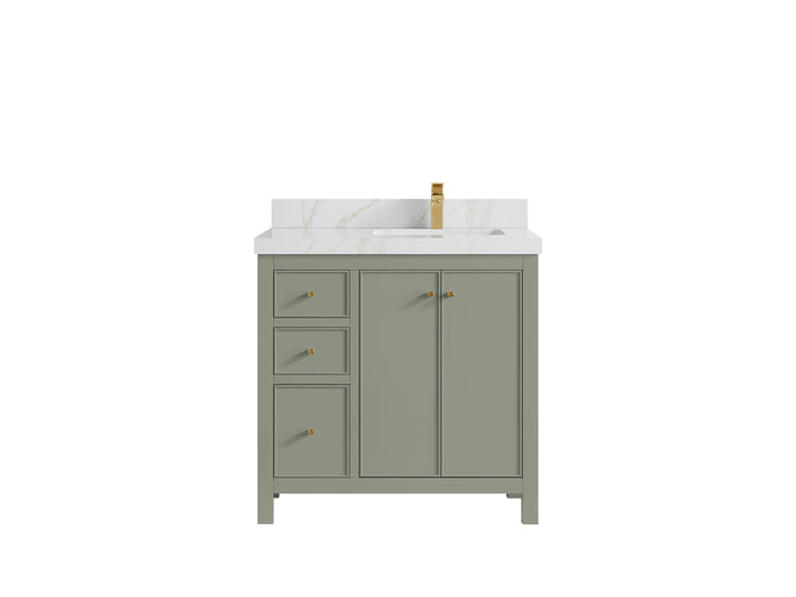 Chicago 36 in. W x 22 in. D Right Offset Sink Bathroom Vanity - photo 23