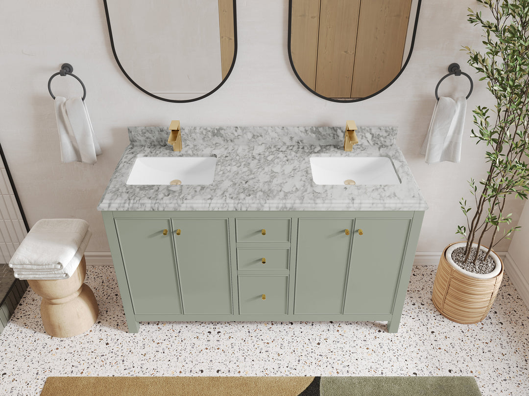 Chicago 60 in. W x 22 in. D Double Sink Bathroom Vanity
