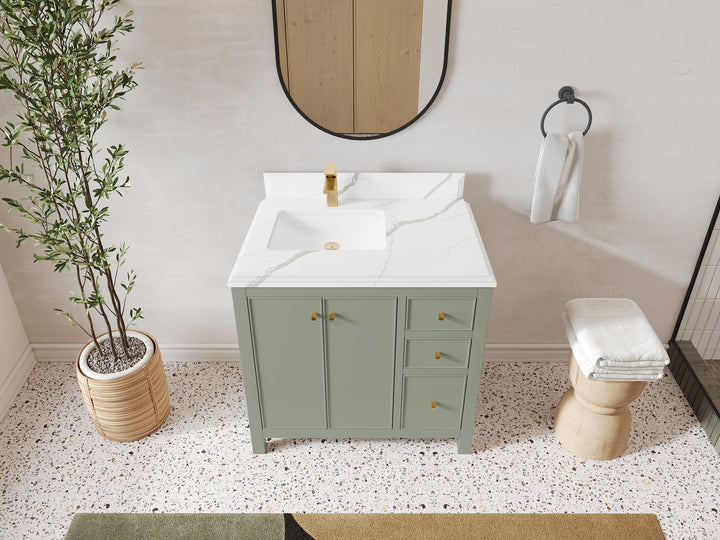 Chicago 36 in. W x 22 in. D Left Offset Sink Bathroom Vanity - photo 22