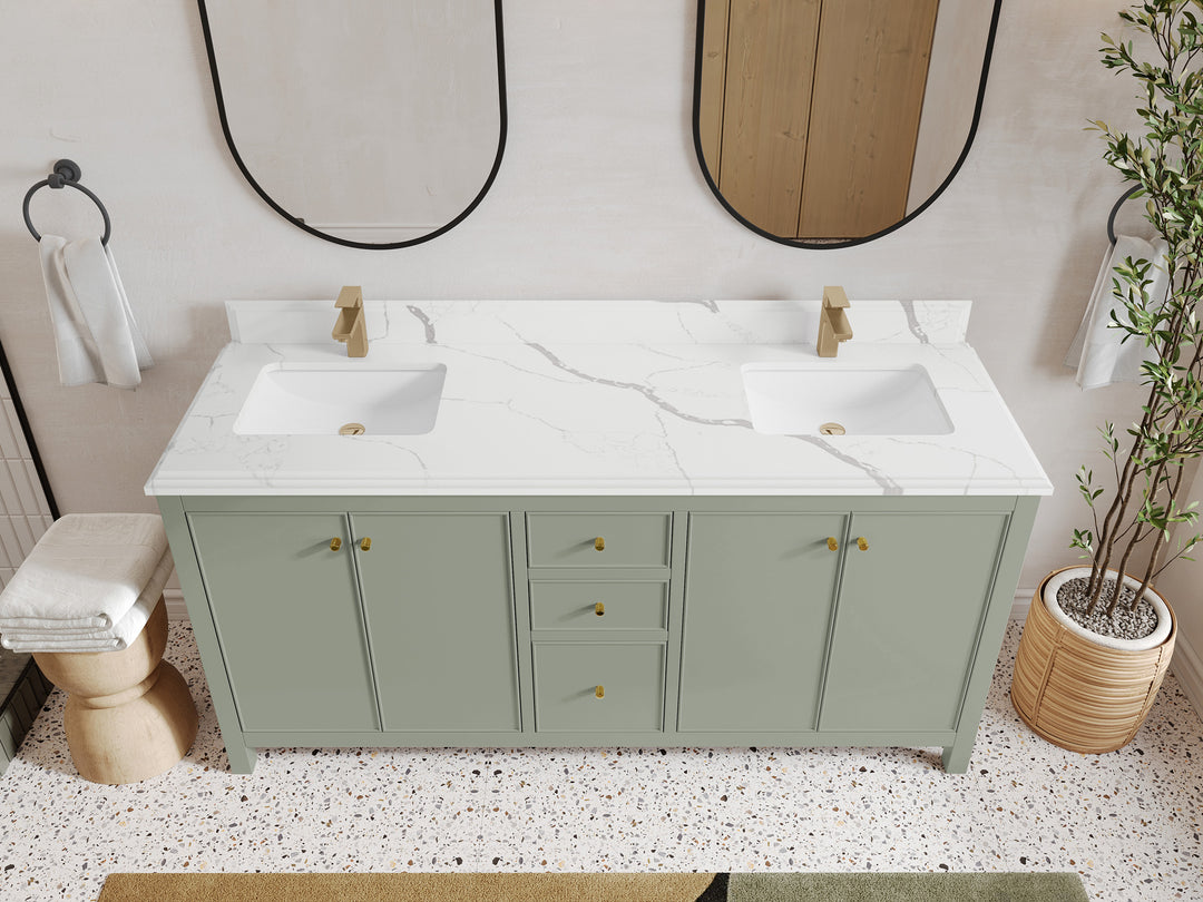 Chicago 72 in. W x 22 in. D Double Sink Bathroom Vanity