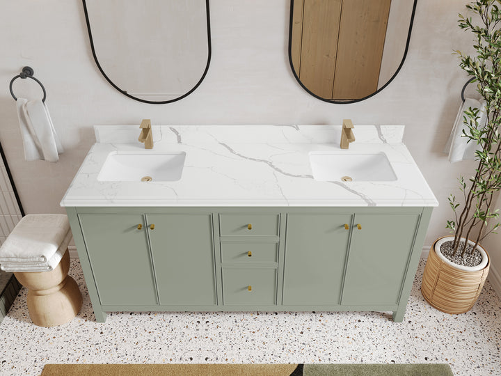 Chicago 72 in. W x 22 in. D Double Sink Bathroom Vanity - photo 24