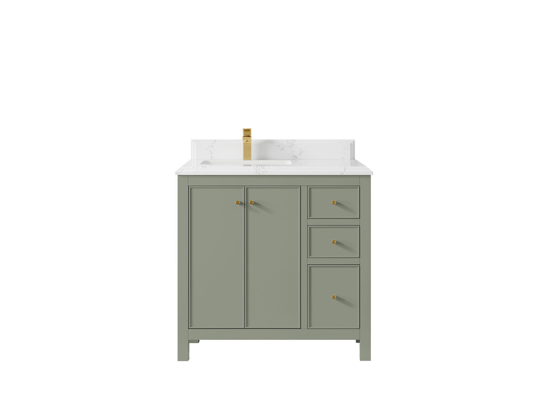 Chicago 36 in. W x 22 in. D Left Offset Sink Bathroom Vanity
