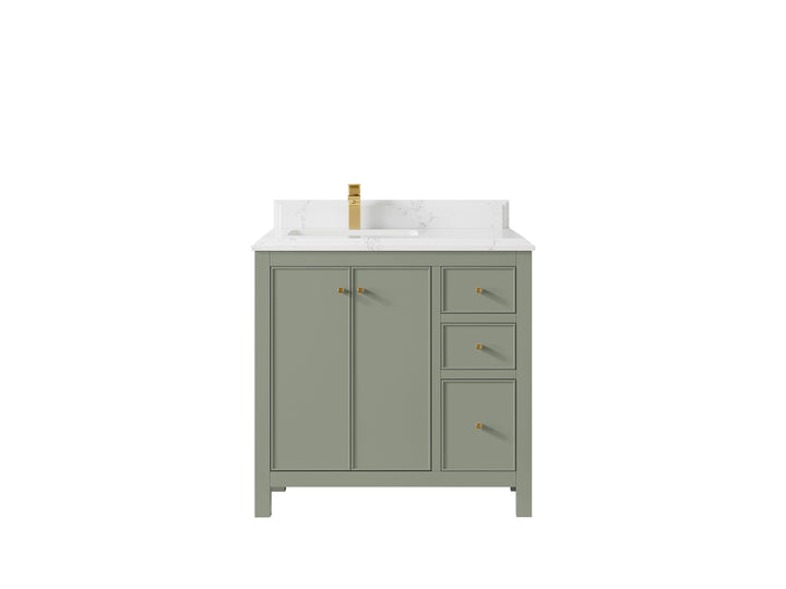 Chicago 36 in. W x 22 in. D Left Offset Sink Bathroom Vanity - photo 25
