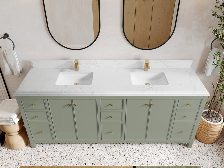 Chicago 84 in. W x 22 in. D Double Sink Bathroom Vanity - photo 26