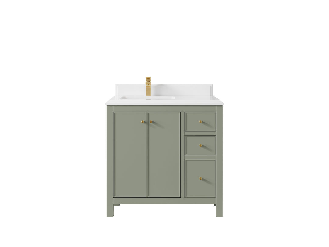 Chicago 36 in. W x 22 in. D Left Offset Sink Bathroom Vanity