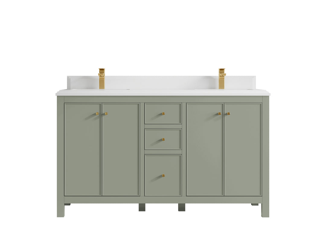 Chicago 60 in. W x 22 in. D Double Sink Bathroom Vanity