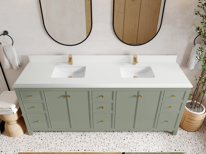 Chicago 84 in. W x 22 in. D Double Sink Bathroom Vanity - photo 28