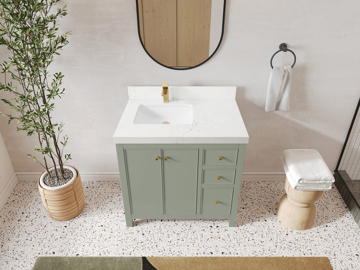 Chicago 36 in. W x 22 in. D Left Offset Sink Bathroom Vanity - photo 28