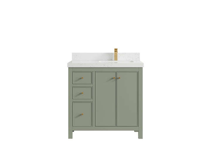Chicago 36 in. W x 22 in. D Right Offset Sink Bathroom Vanity - photo 29