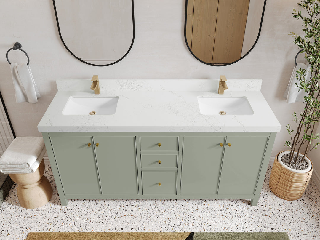 Chicago 72 in. W x 22 in. D Double Sink Bathroom Vanity