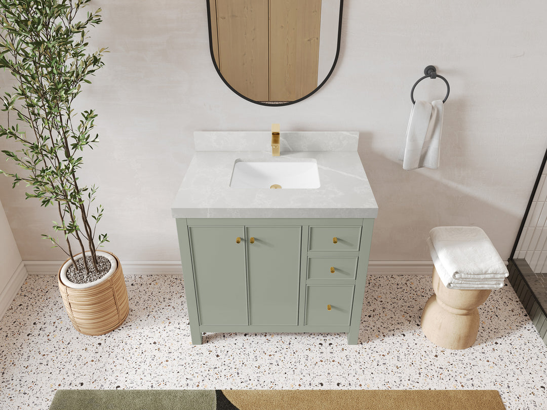 Chicago 36 in. W x 22 in. D Center Sink Bathroom Vanity