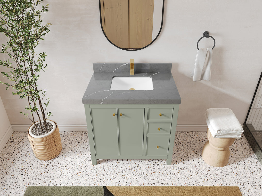 Chicago 36 in. W x 22 in. D Center Sink Bathroom Vanity