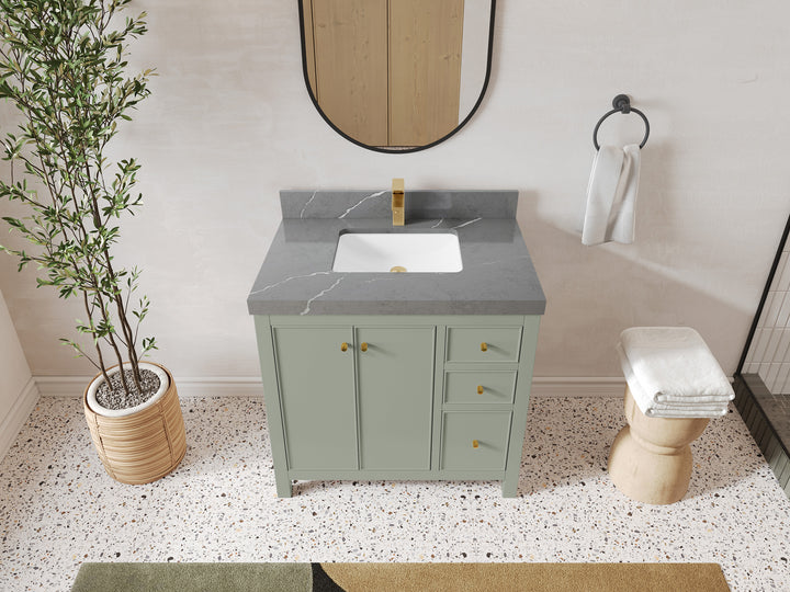 Chicago 36 in. W x 22 in. D Center Sink Bathroom Vanity - photo 32