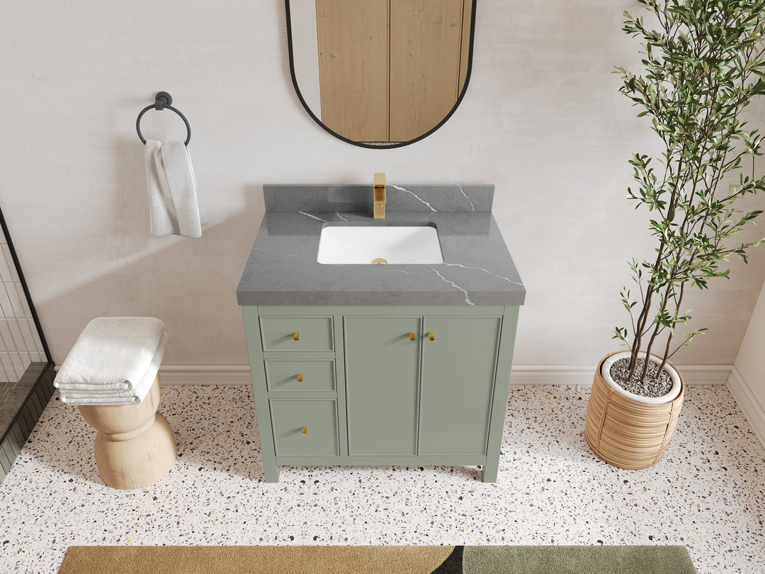 Chicago 36 in. W x 22 in. D Center Sink Bathroom Vanity