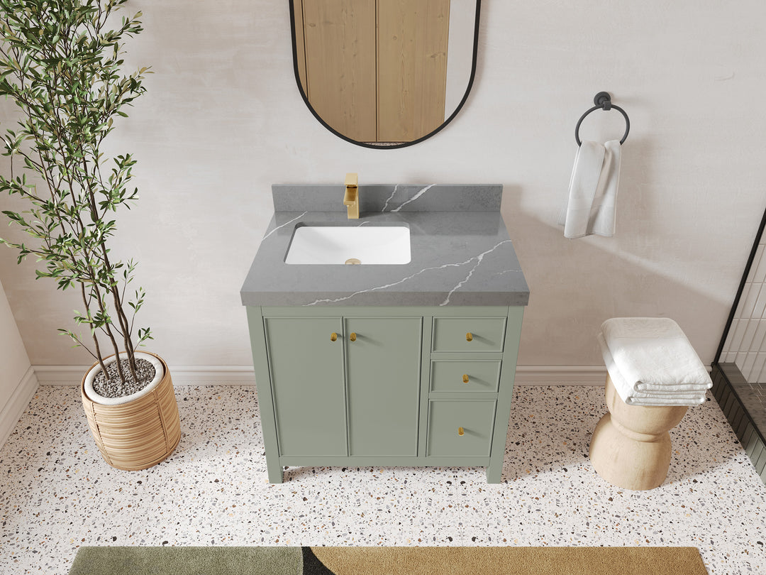 Chicago 36 in. W x 22 in. D Left Offset Sink Bathroom Vanity