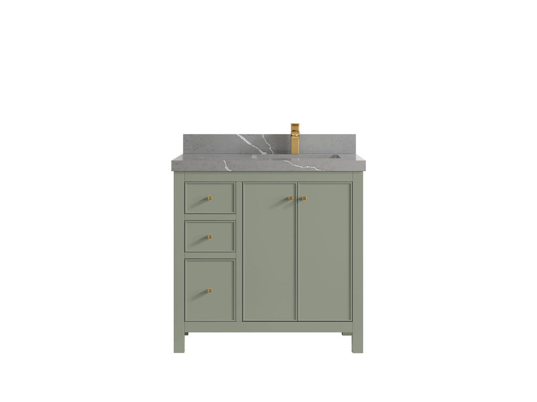 Chicago 36 in. W x 22 in. D Right Offset Sink Bathroom Vanity