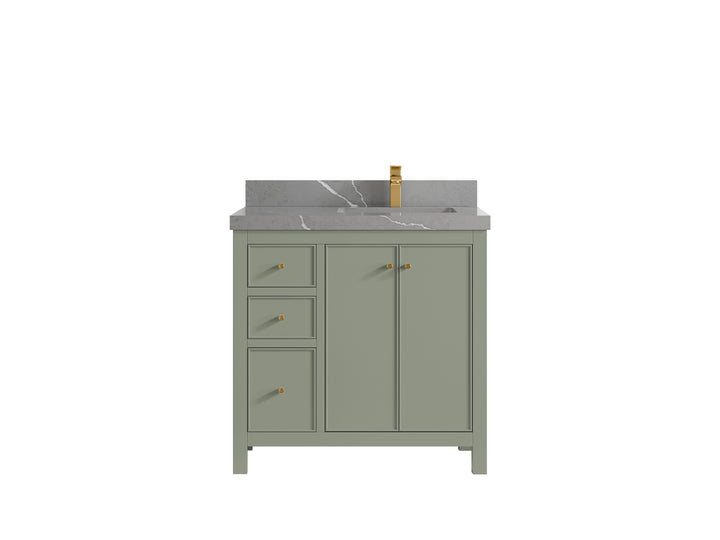 Chicago 36 in. W x 22 in. D Right Offset Sink Bathroom Vanity - photo 33
